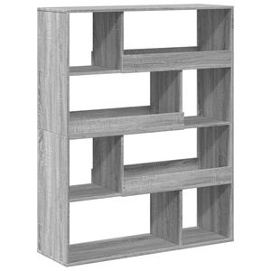 vidaXL Библиотека, сив сонома, 100x33x125,5 см, инженерно дърво