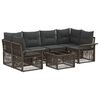 vidaXL Градински Софа Комплект 7 бр. Сиво 55 x 55 x 37 см полиратан