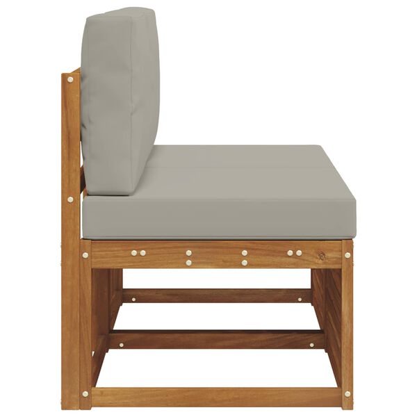 vidaXL 2 Брой Среден диван за открито Солидно акациево дърво Естествен