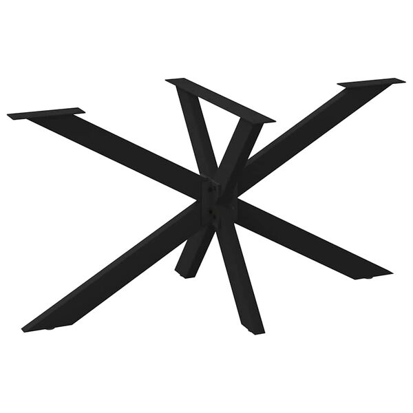 vidaXL Крак за трапезарна маса, форма на паяк, черен, 150x78x(72-73) см, стомана