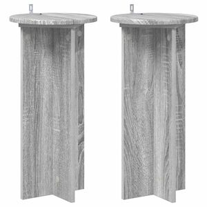 vidaXL Стойка за растения 2 pcs Сива сонома 29,5 x 29,5 x 60 см