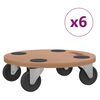 vidaXL Транспортни колички, 6 бр, кръгли, инженерно дърво