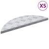 vidaXL Стъпало 5 бр. 60 x 18 x 2,5 см Сребрист Алуминий Полумесец