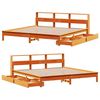 vidaXL Легло с етажерка за книги, без матрак, 200x200 см, бор масив