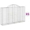 vidaXL Габионни кошници арка 5 бр 200x30x120/140см поцинковано желязо