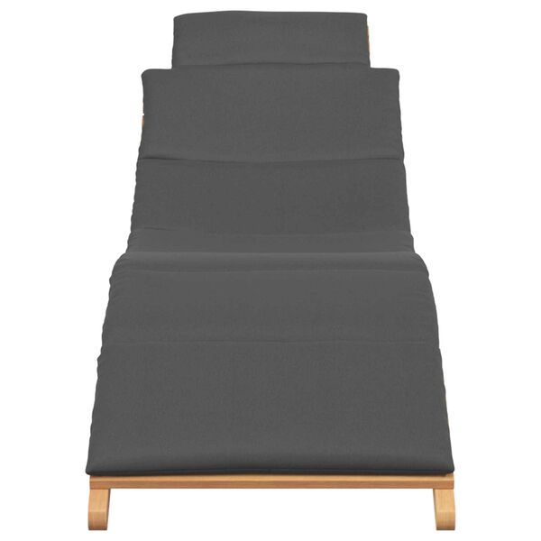 vidaXL Градински шезлонг с възглавница Кафяво 198 x 55 x 58,5 см