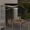 vidaXL Автоматичен сенник щора LED сензор за вятър 3,5x2,5 м антрацит
