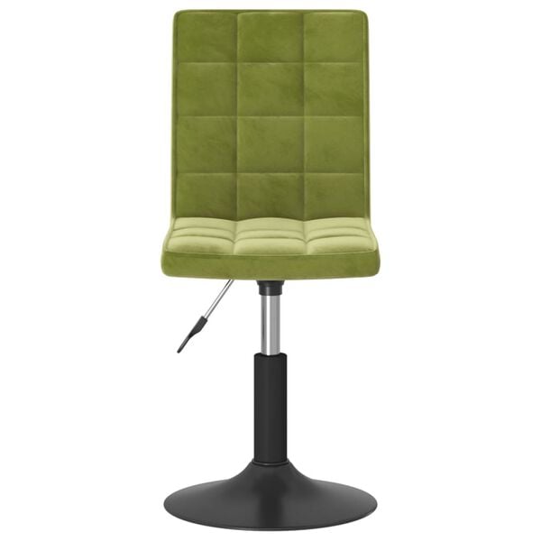 vidaXL Въртящи се трапезни столове, 2 бр, светлозелени, кадифе