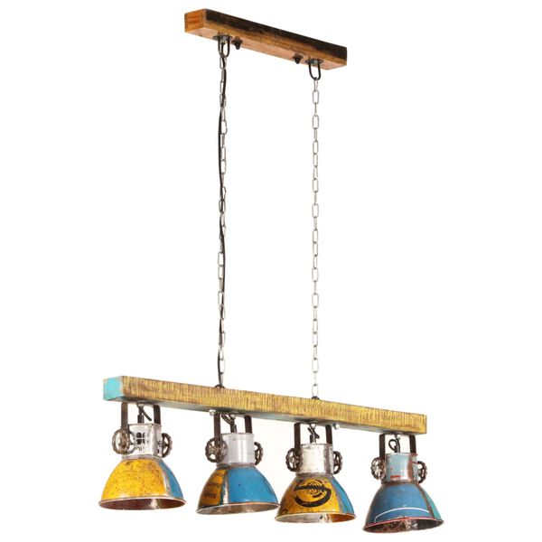 vidaXL Индустриална пенделна лампа 25 W многоцветна кръгла 111 см E27