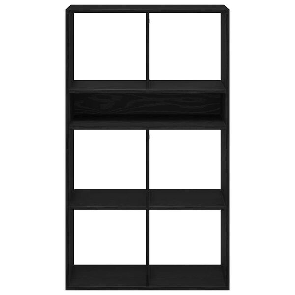 vidaXL Библиотека, черна, 66x31x112 см, инженерно дърво