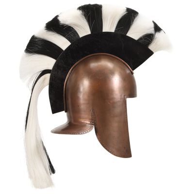 vidaXL Гръцки военен шлем, антична реплика, ЛАРП, цвят мед, стомана