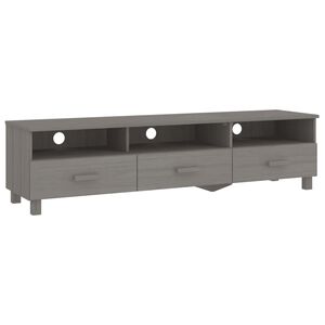 vidaXL ТВ шкаф HAMAR, светлосив, 158x40x40 см, борово дърво масив