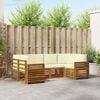 vidaXL Комплект секционен диван с възглавница 6 pcs Натурален и Крема