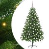 vidaXL Коледно дърво с 300 LED светодиода с поставка Зелен 180 cm ПЕ