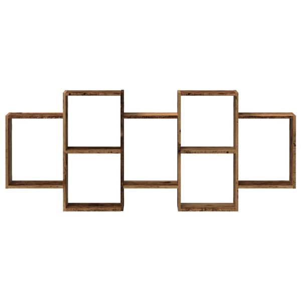 vidaXL Стенен рафт, старо дърво, 159x18x65 см, инженерно дърво