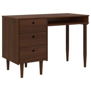 vidaXL Бюро BILBAO Тъмен карамел 114 x 53 x 75 см