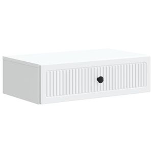 vidaXL Стенен страничен масичка Бяло 59 x 34,5 x 17 см