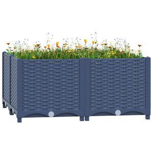 vidaXL Повдигната леха, 80x80x38 см, полипропилен
