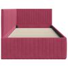 vidaXL Ъглова рамка за легло Виненочервен 90 см x 190 см Кадифе