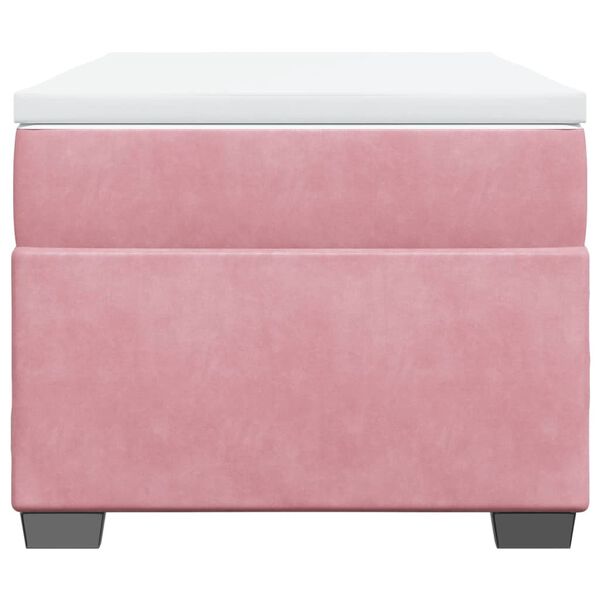 vidaXL Боксспринг легло с матрак, розово, 90x200 см, кадифе