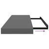 vidaXL Окачени стенни рафтове, 4 бр, сив гланц, 80x23,5x3,8 см, МДФ