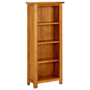 vidaXL Библиотека с 4 рафта, 45x22x110 см, дъбов масив