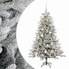 vidaXL Изкуствена коледна елха с топки 120 см 150 LED светодиода