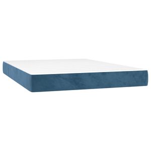 vidaXL Матрак за легло с покет пружини средна твърдост тъмносин 140x200x20 см кадифе