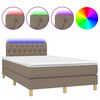 vidaXL Боксспринг легло с матрак и LED, таупе, 120x200 см, плат