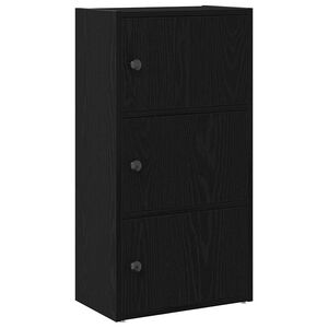 vidaXL Библиотека, Черен дъб, 40x24x77 см, инженерно дърво