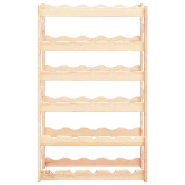 vidaXL Стойка за вино за 30 бутилки, борова дървесина