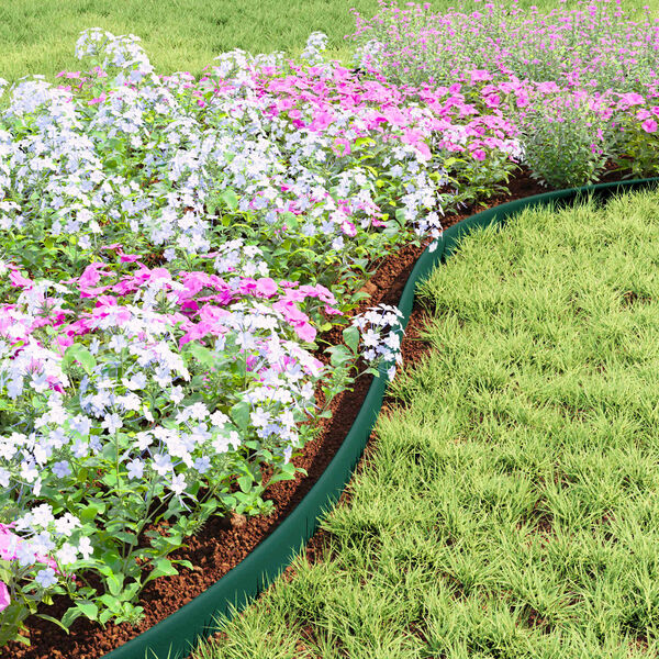 vidaXL Ограничители за тревни площи Зелен 4000 x 4 x 5 см Пластмаса