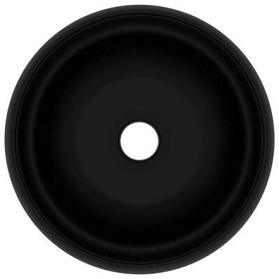 vidaXL Луксозна кръгла мивка, матово черна, 40x15 см, керамика