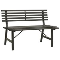 vidaXL Градинска пейка, 110 см, стомана, черна