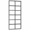 vidaXL Плъзгаща врата, ESG стъкло и алуминий, 90x205 см, черна