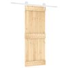 vidaXL Преплъзваща се врата 80 x 210 cm Естествено и бяло