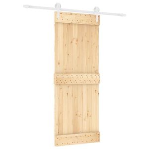 vidaXL Преплъзваща се врата 80 x 210 cm Естествено и бяло