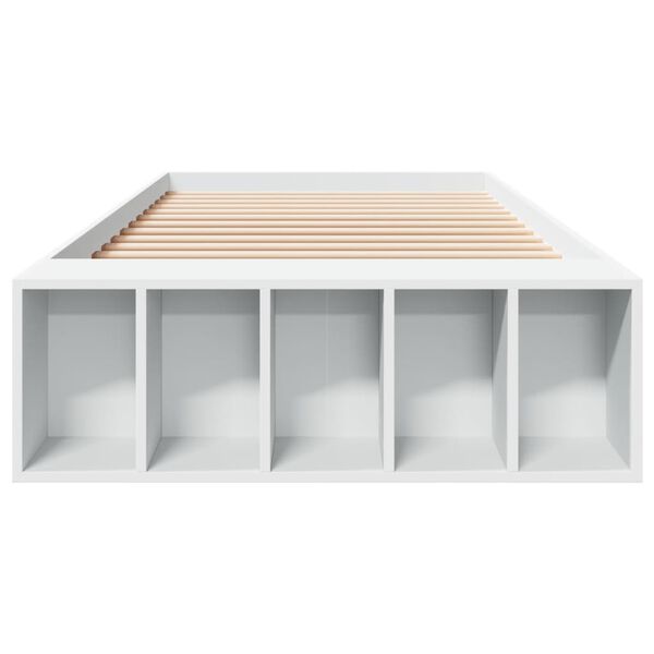 vidaXL Рамка за легло, бяла 100x200 см, масивно дърво