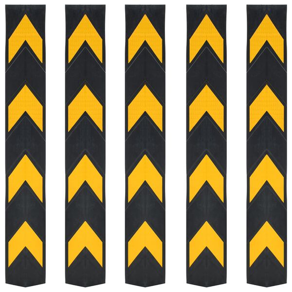 vidaXL Светлоотразителни ъглови протектори, 5 бр, гума, 80 см