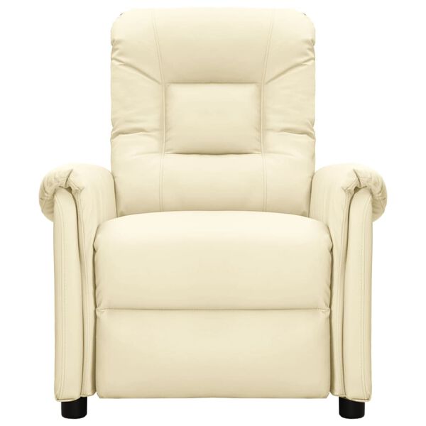 vidaXL Електрически масажен стол, кремав, изкуствена кожа