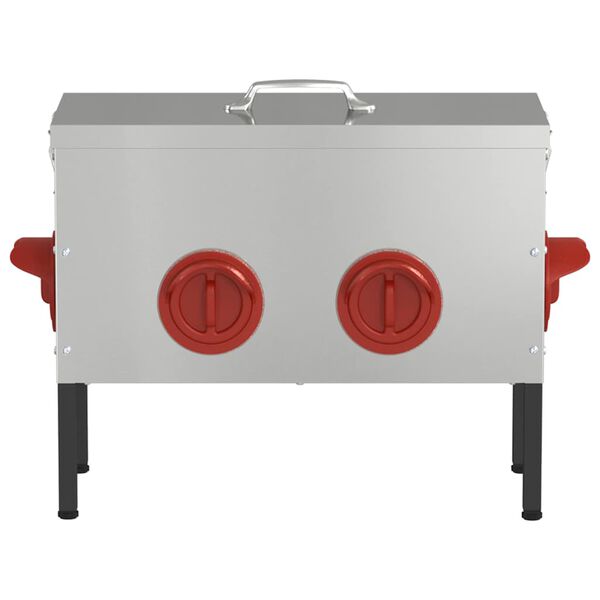 vidaXL Кокошарник Сребрист 41,5 x 20,5 x 33 см Галванизирана стомана