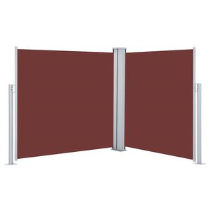 vidaXL Прибираща се странична тента, кафява, 120x600 см