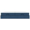 vidaXL Рамка за легло с матрак с матрак 2 pcs Синьо текстил