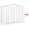 vidaXL Габионни кошници арка 13 бр 200x50x140/160см поцинковано желязо