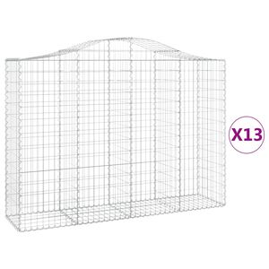 vidaXL Габионни кошници арка 13 бр 200x50x140/160см поцинковано желязо