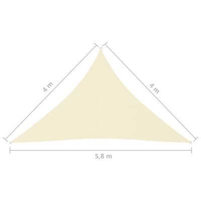 vidaXL Платно-сенник, Оксфорд плат, триъгълно, 4x4x5,8 м, кремаво