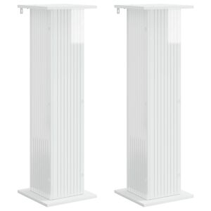 vidaXL Стойка за растения 2 бр. Бял гланц 30,5 x 30 x 100,5 см