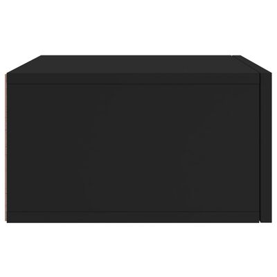 vidaXL Нощно шкафче за стенен монтаж, черно, 35x35x20 см