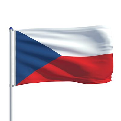 vidaXL Флаг на Чехия и алуминиев флагщок, 6 м