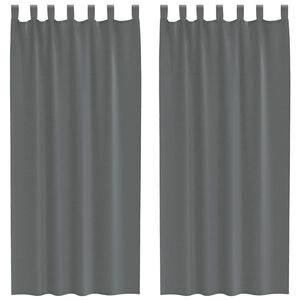 vidaXL Пердета от воал с примки, 2 бр, тъмносиво, 140x245 см